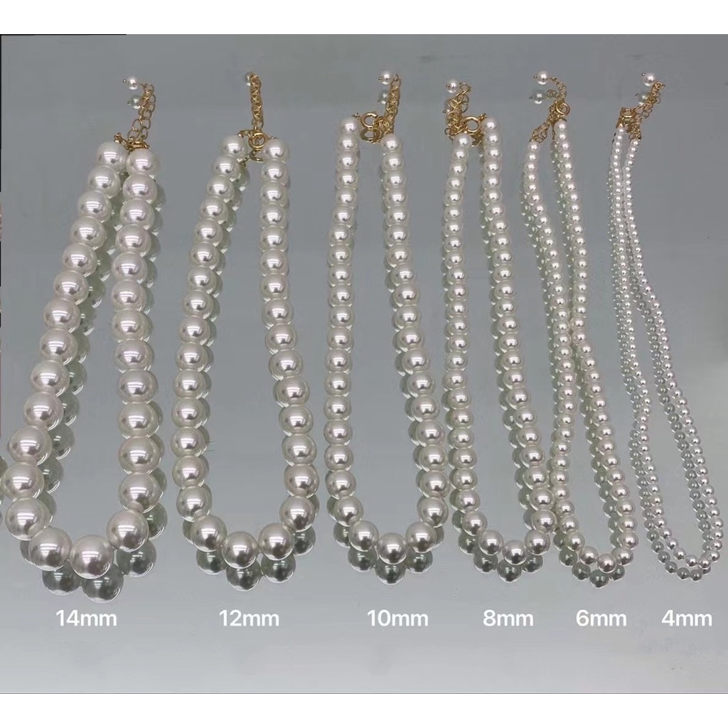 Vòng Cổ Đính Ngọc Trai Màu Trơn Đơn Giản Thời Trang Cho Nữ