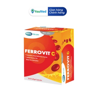 Ferrovit C viên uống bổ máu, bổ sung sắt (Hộp 3 vỉ x 10 viên)