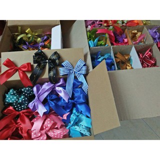 Sét 10 cái nơ ruy băng trang trí hộp quà, kẹp tóc