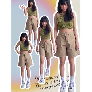 Quần shorts ngố màu be