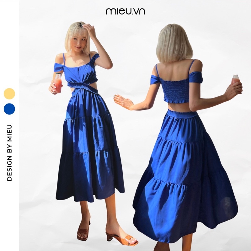 Váy nữ thiết kế maxi ba tầng 2 lớp bo khoét eo trẻ trung MIEU - JJL13