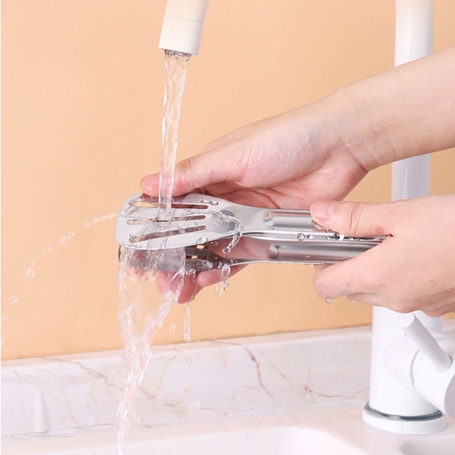Kẹp gắp đá, dụng cụ gắp đồ nướng, salad, chất liệu Inox cao cấp bền đẹp cán dài