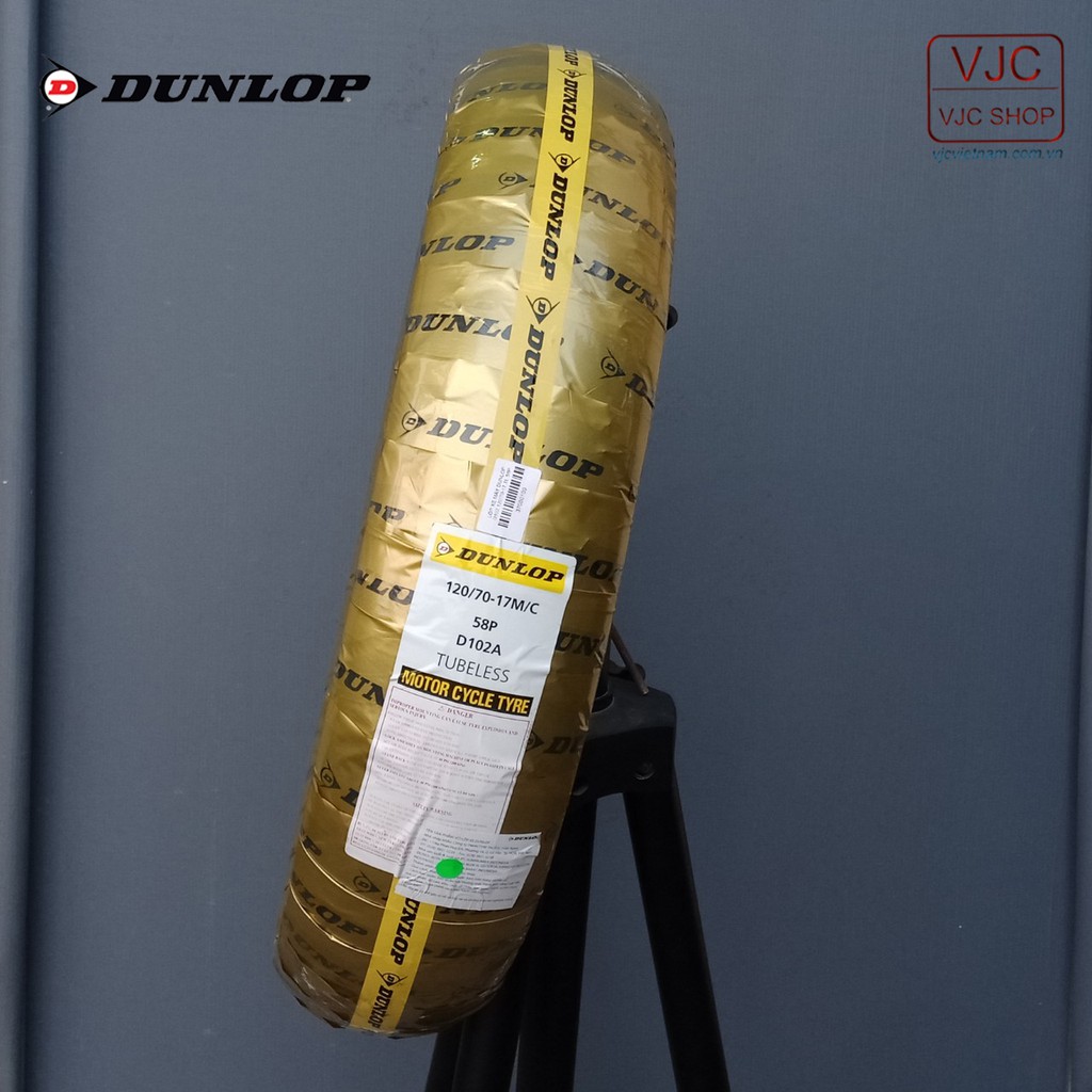 Lốp (vỏ) xe Exciter 150 trước 70/90-17 TL + sau 120/70-17 TL Dunlop D102 chính hãng