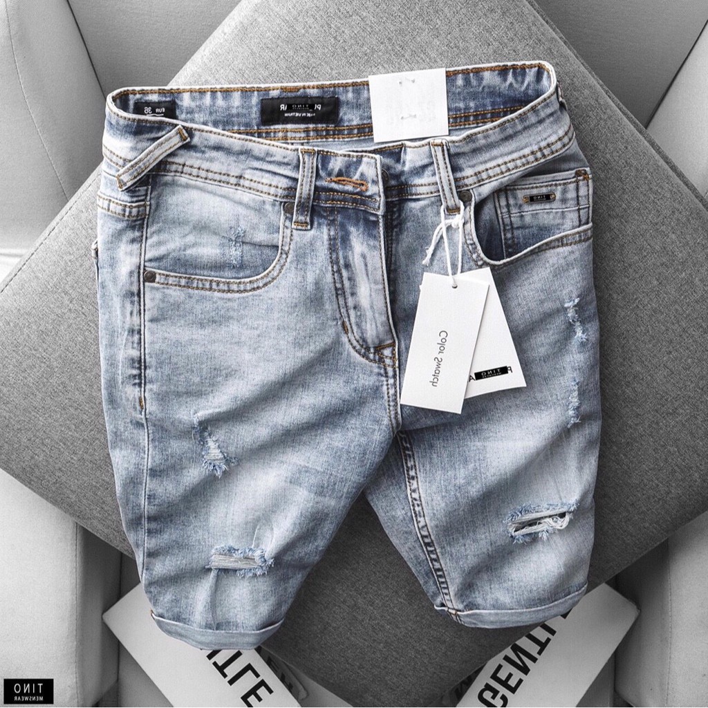 Quần short jeans nam quần denim nam cao cấp chất denim nam giày dăn co giãn phong cách reww s218