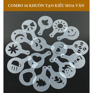 Bộ 16 khuôn mẫu tạo hình cafe capuchino