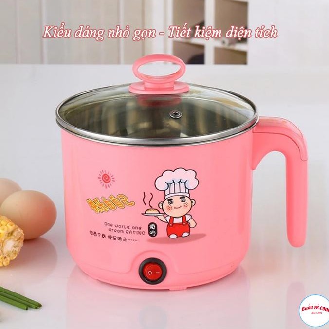 Combo 4 Ca Nấu Mì - Nồi Lẩu Điện Mini Nhỏ Gọn Tiết Kiệm Diện Tích 18cm 00451-1