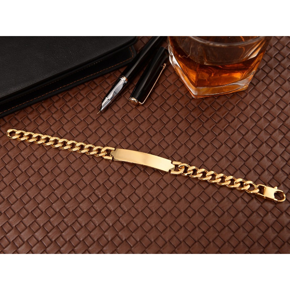 Lắc Tay Nam Nữ Dây Xích Titan Ko Đen TT 3469