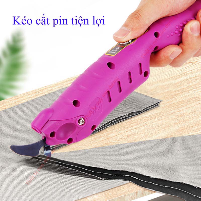 Máy cắt vải mini tiện lợi sử dụng pin &gt; cắt vải thun&gt; Pin bền sự dụng 180h liên tục