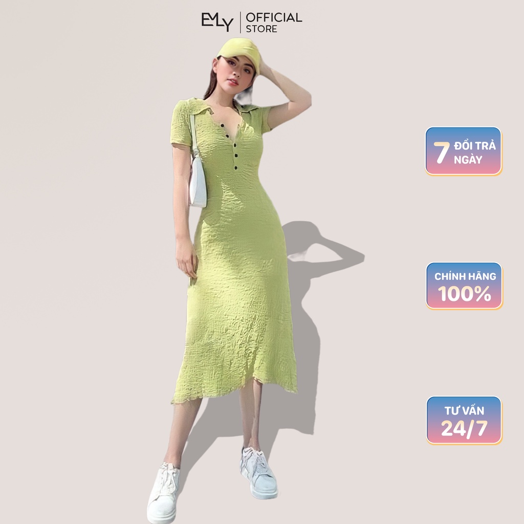 Đầm dáng ôm dáng dài midi tay ngắn Emilyshop ulzzang