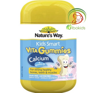 Kẹo bổ sung canxi Natures Way Kids Smart Vita Gummies Calcium 60 Viên