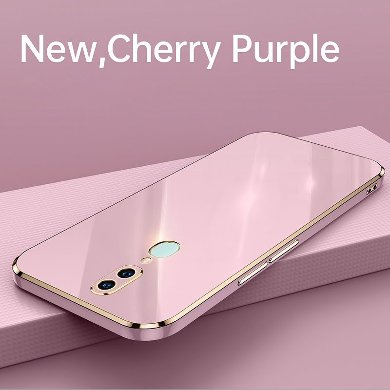 Ốp Điện Thoại TPU Silicon Mềm Khung Vuông Mạ Vàng Sang Trọng Chống Sốc Cho OPPO F11 F9 Pro F7 F5 F11
