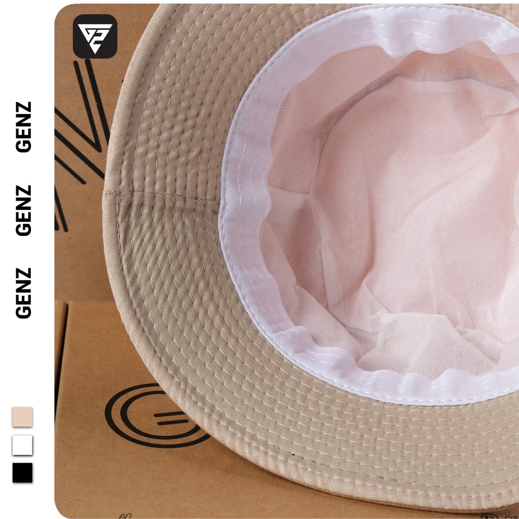 Nón bucket tròn vành GENZ trơn nhiều màu phong cách Ulzzang Unisex ZA005