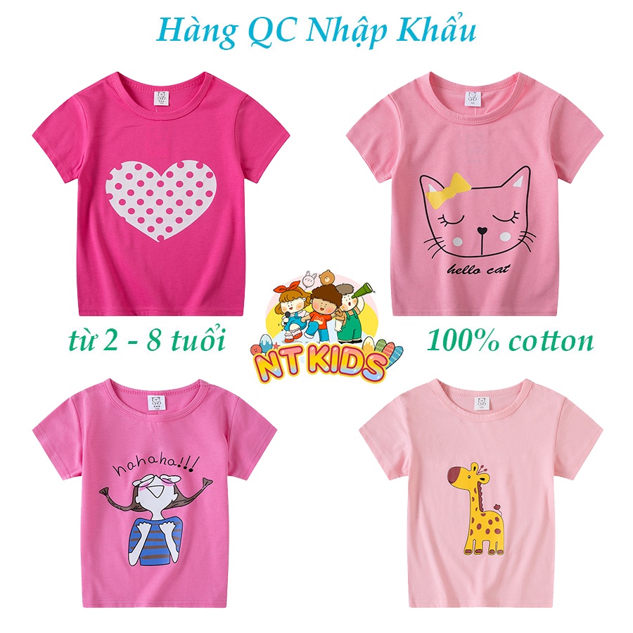 Áo Thun Bé Gái NT KIDS Chất Liệu COTTON Họa Tiết Đáng Yêu