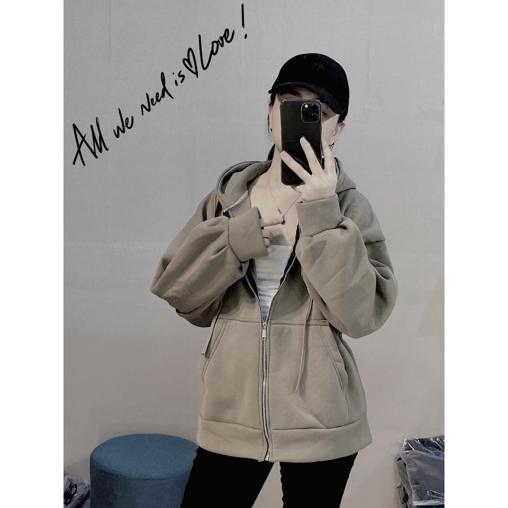 Áo khoác hoodie nỉ nâu tây mẫu mới 2022