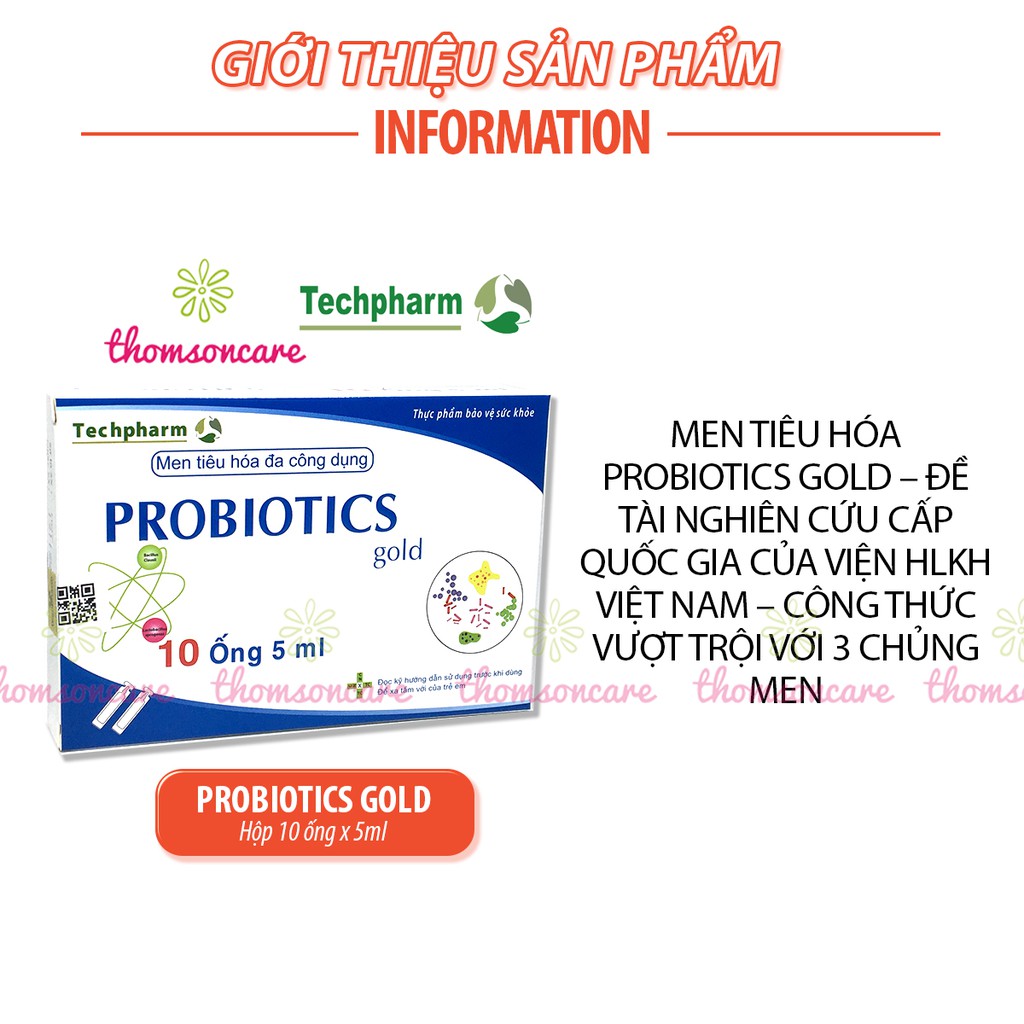 Men vi sinh có thêm kẽm - Probiotics hộp 2 vỉ x 5 ống dễ uống, lợi khuẩn tiêu hóa tốt, ăn ngon miệng