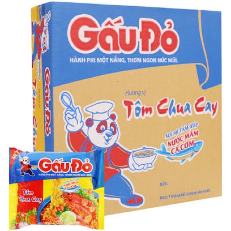 Thùng 30 gói mì Gấu Đỏ 63g