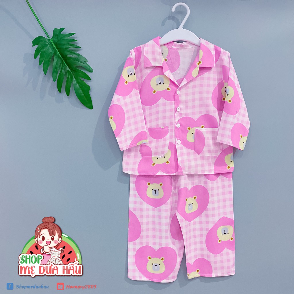 Bộ tole lanh Pyjama siêu xinh dài tay bé gái - Được chọn mẫu (Link 1)