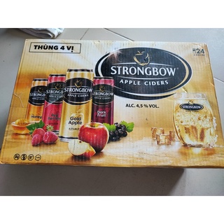 Strongbow Apple Cider - Thùng 24 Lon Cao 4 Vị (330ml / Lon)