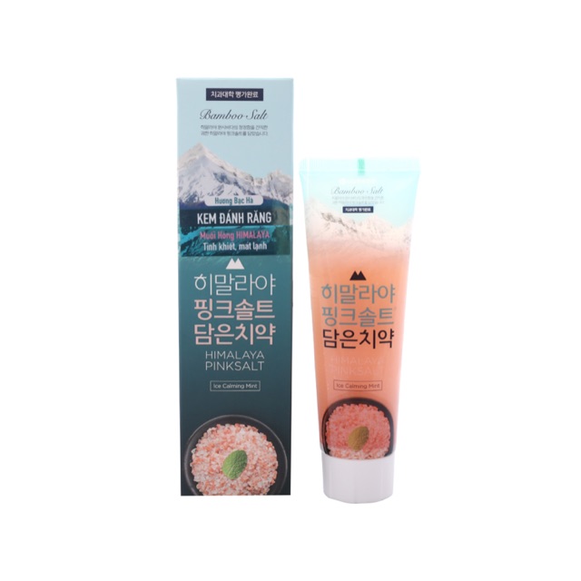 Thanh Hoá - Kem đánh răng Bamboo Salt muối hồng Himalaya hương bạc hà - Ice Calming Mint 100g