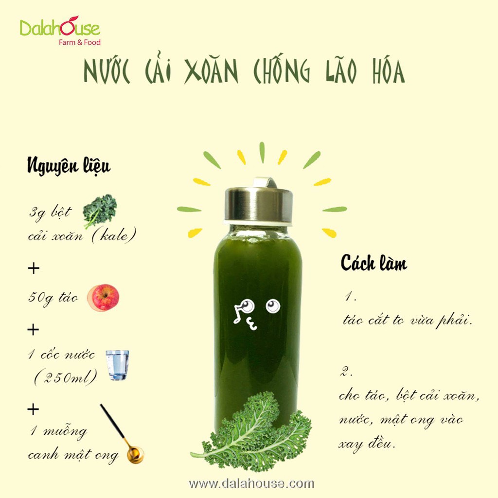 Bột rau củ nguyên chất sấy lạnh Dalahouse gói 3gram