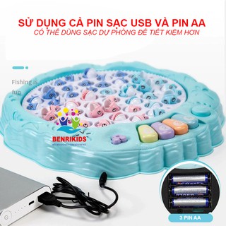 Hộp Đồ Chơi Câu Cá Bằng Pin Kết Hợp Dây Sạc Pin Có Nhạc Vui Nhộn Cho Bé