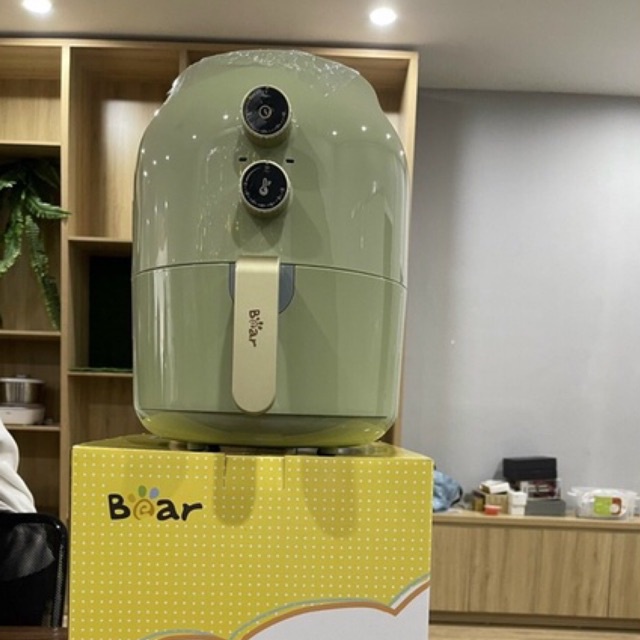 Nồi chiên không dầu BEAR QZG-A14M1 dung tích 3.5L màu xanh mint /cổ vịt núm cơ bảo hành 12t