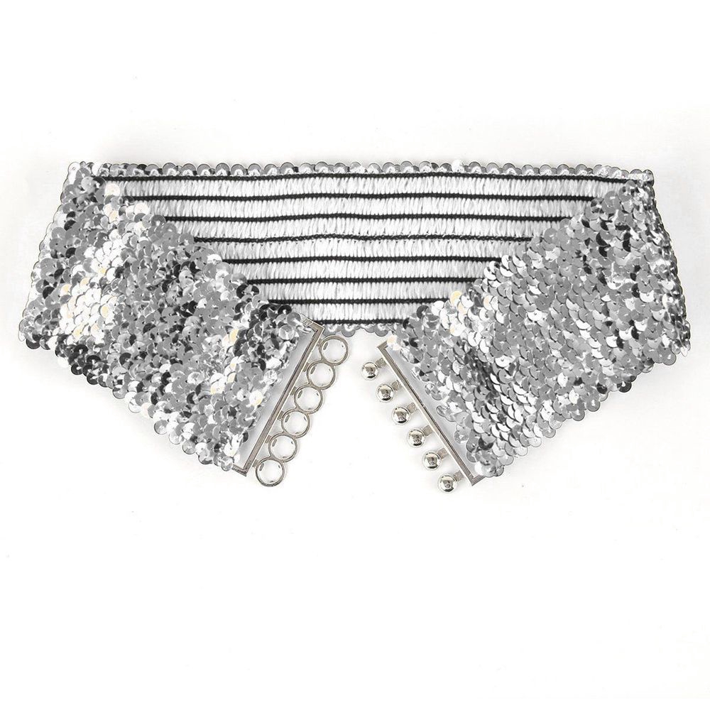 SOMEDAYZL Elastic Sequin Stretch Belly Corset Belt