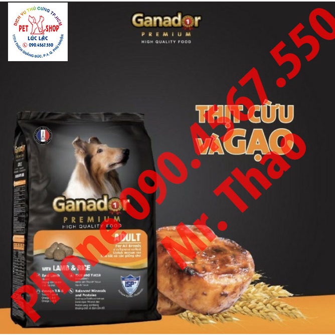 FREESHIP [10kg] Thức ăn cho chó trưởng thành vị thịt cừu &amp; gạo Ganador with Lamb &amp; Rice