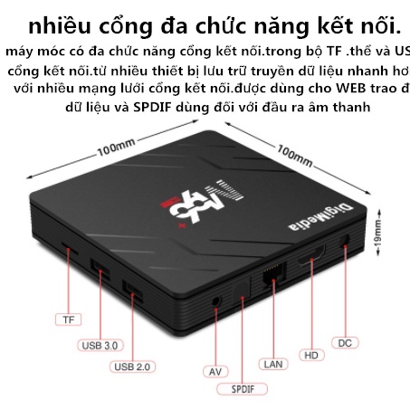 Tivi box thông minh Tv Box M96+ RAM 4G + 32 GROM 4k HD 5G hỗ trợ WiFi Bluetooth COD2021 mới Android TV Box