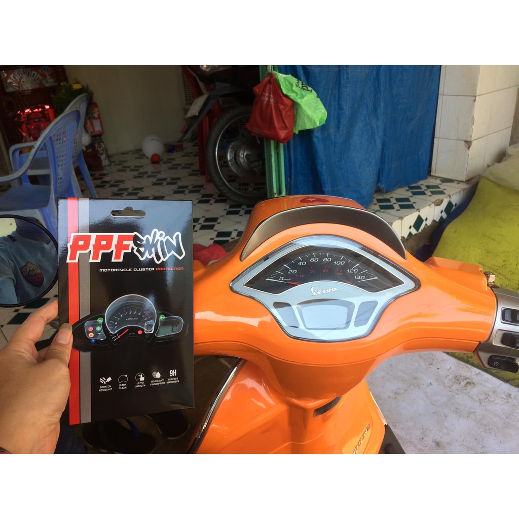 Vespa sprint Miếng dán bảo vệ mặt đồng hồ xe SKIN PPF. xước tự phục hồi.Sử dụng trên 10 năm. USA