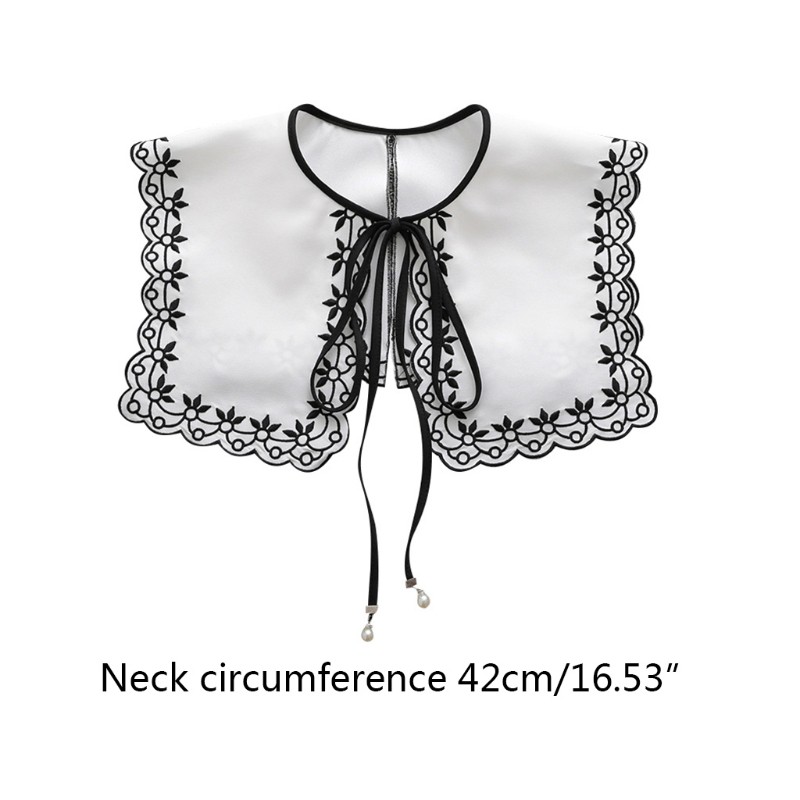 Cổ áo giả phối ren nơ hoa thời trang cao cấp độc đáo