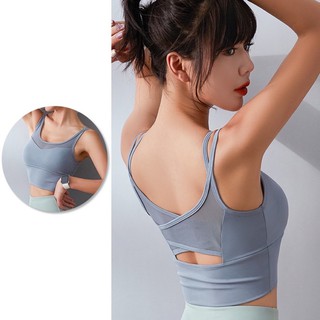 Áo tập gym có lưới trước ngực và đan lưới sau lưng, áo bra tập gym yoga A02