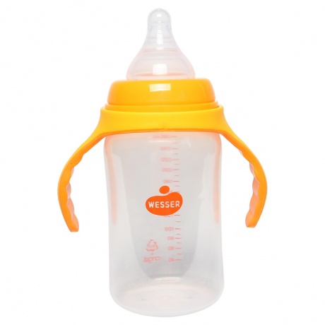 Bình sữa cổ rộng có tay cầm - 260ml PP Wesser