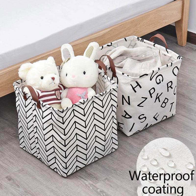 Giỏ đựng quần áo chăn màn đồ dơ túi vải canvas vuông gấp gọn đựng đồ đa năng ANDOSA TV12