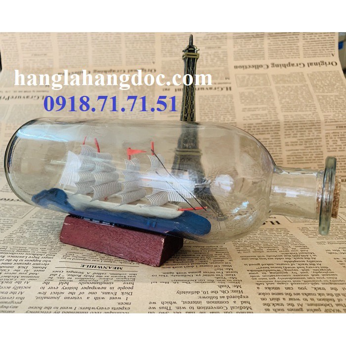 Mô hình thuyền gỗ trong chai thủy tinh mẫu số 5