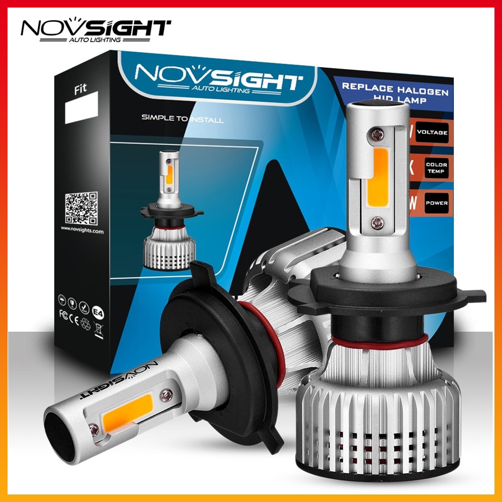 NOVSIGHT Đèn Pha Led H4 H7 12v 72w 10000lm H8 H9 H11 Hb3 Cho Xe Hơi