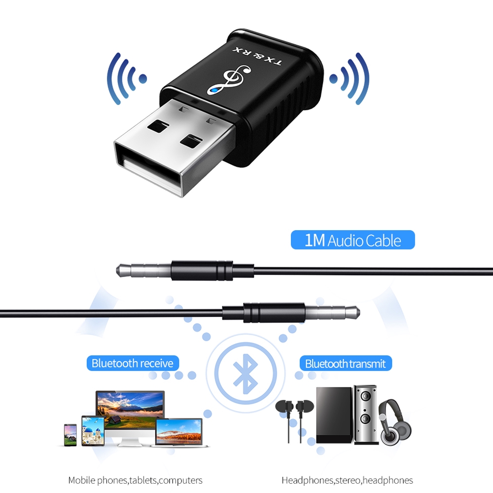 Usb Bluetooth 5.0 Không Dây Mini 4 Trong 1