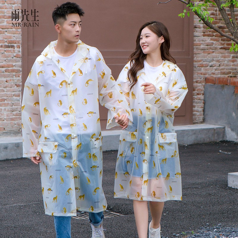 Áo Mưa EVA Dày Dặn In Họa Tiết Trái Bơ Dễ Thương Kèm Túi Đựng Tiện Dụng Cho Hoạt Động Ngoài Trời