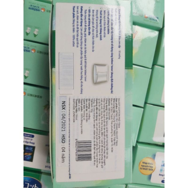 Bông tẩy trang Silcot cao cấp Nhật Bản - hộp 20 miếng