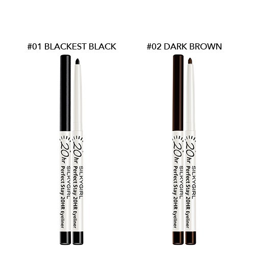 Chì Kẻ Mắt Silkygirl Perfect Stay 20Hr Eyeliner - 02 Dark Brown 0.28g