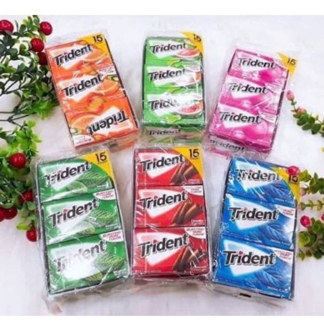 Kẹo cao su không đường Trident Mỹ 14 tép ,làm sạch răng, thơm miệng