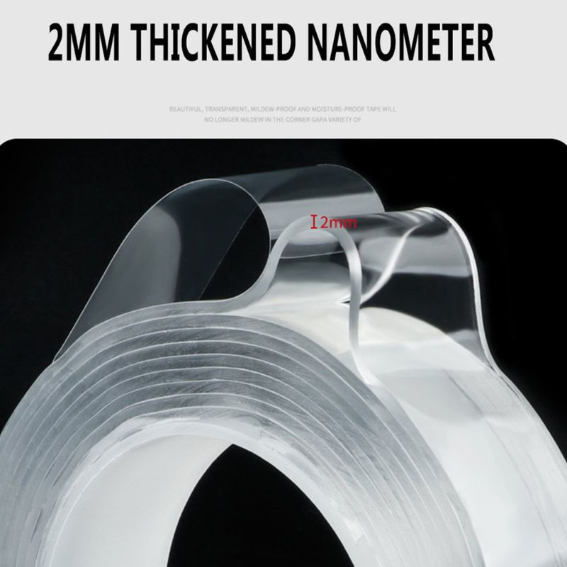 Băng keo hai mặt trong suốt bằng acrylic có thể tái sử dụng tiện lợi