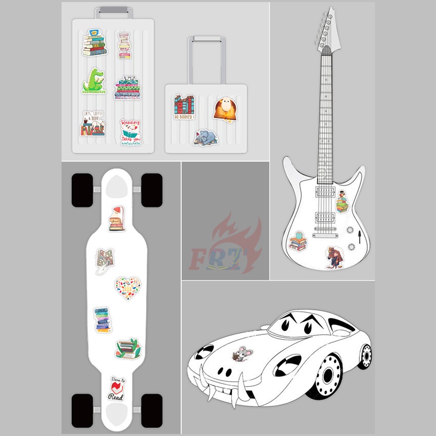 ❉ Sticker Dán Trang Trí Sách Vở I Love Reading Series 02 ❉ Bộ 50 Miếng Dán Trang Trí Thời Trang