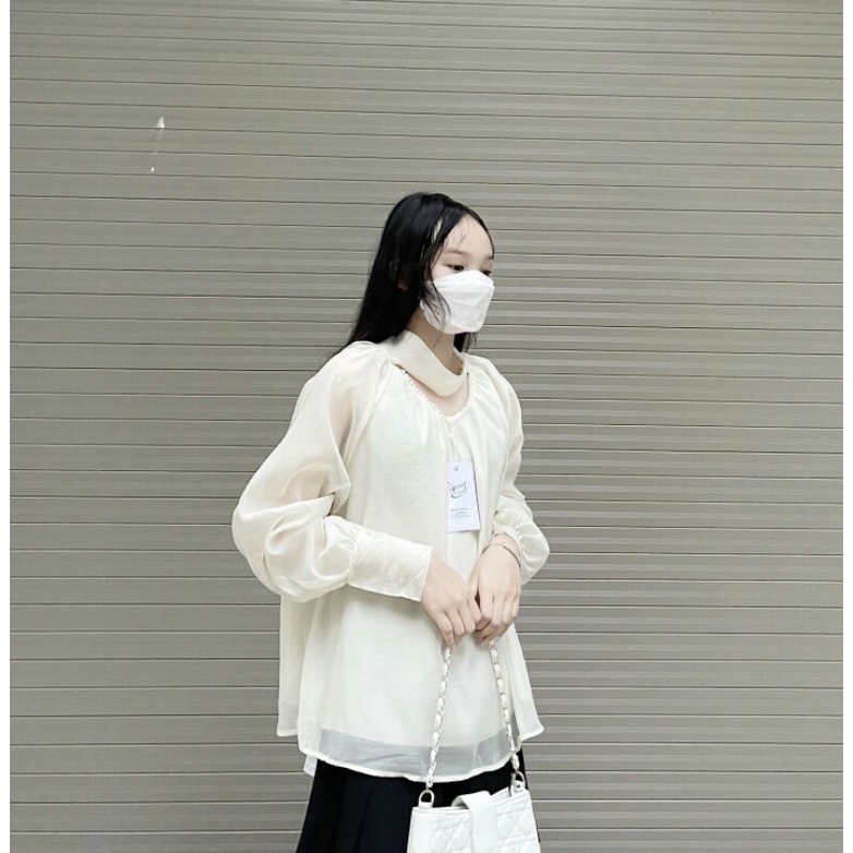 Áo bầu công sở đẹp Dambauxinh-1235 Áo bầu thiết kế dài tay