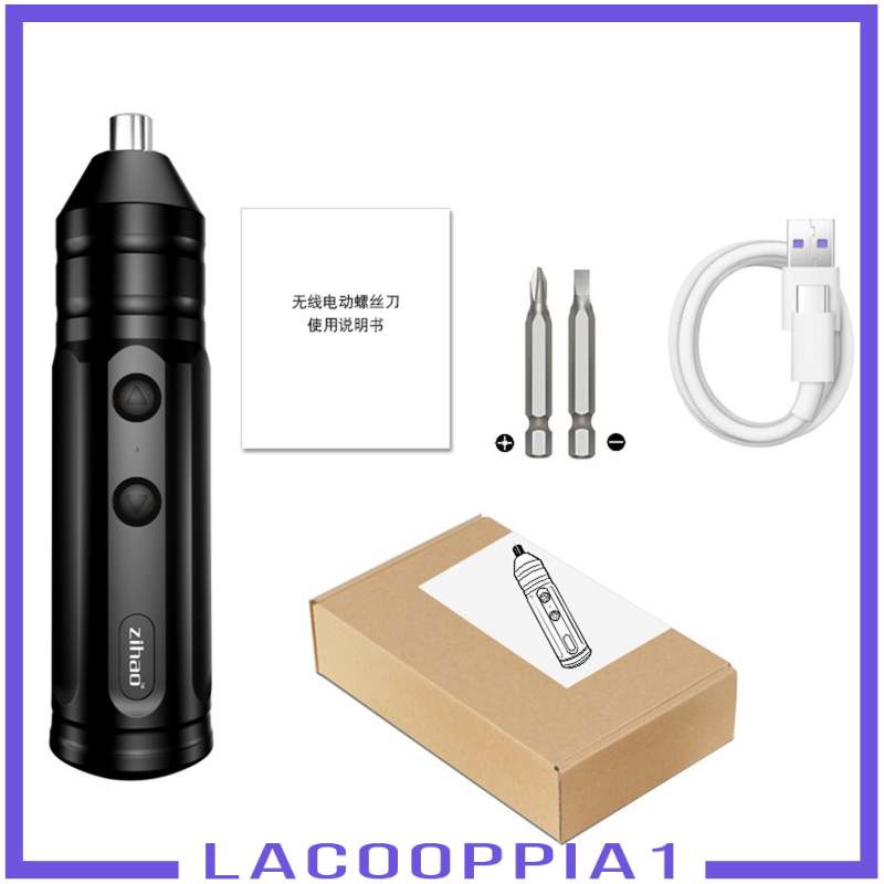 [Lacooppia1] Bộ Tuốc Nơ Vít Điện Mini Không Dây Cải Thiện Pin Lithium Sạc USB Tiếng Ồn Thấp Đa Năng Dùng Làm Việc Ngoà