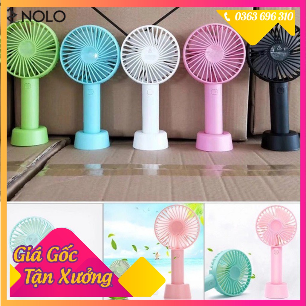 Quạt mini cầm tay đầy đủ phụ kiện pin , đế, dây sạc