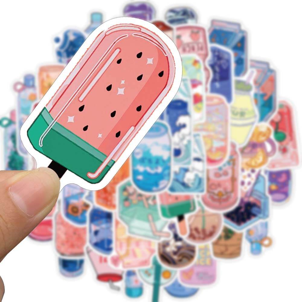 Set 50 miếng dán trang trí Laptop chống thấm nước họa tiết dễ thương