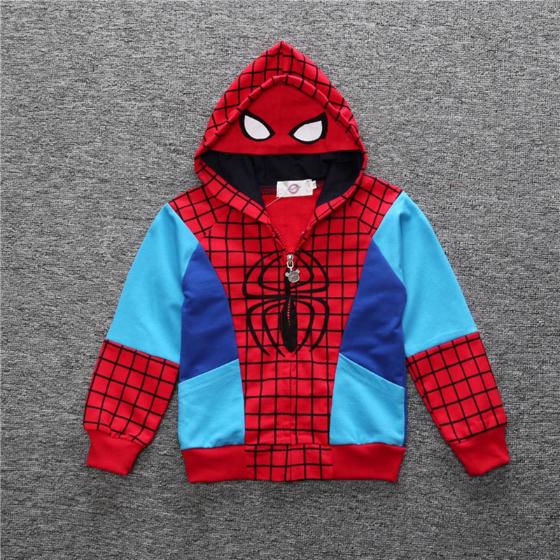 Áo Khoác Hoodie Cotton In Hình Iron Man Cho Bé Trai