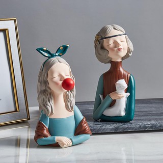 Bắc Âu Hars Trừu Tượng Điêu Khắc Engel Woondecoratie Accessoires Moderne Cijfers Mooie Standbeelden Decoratie Tafelblad Trang Trí