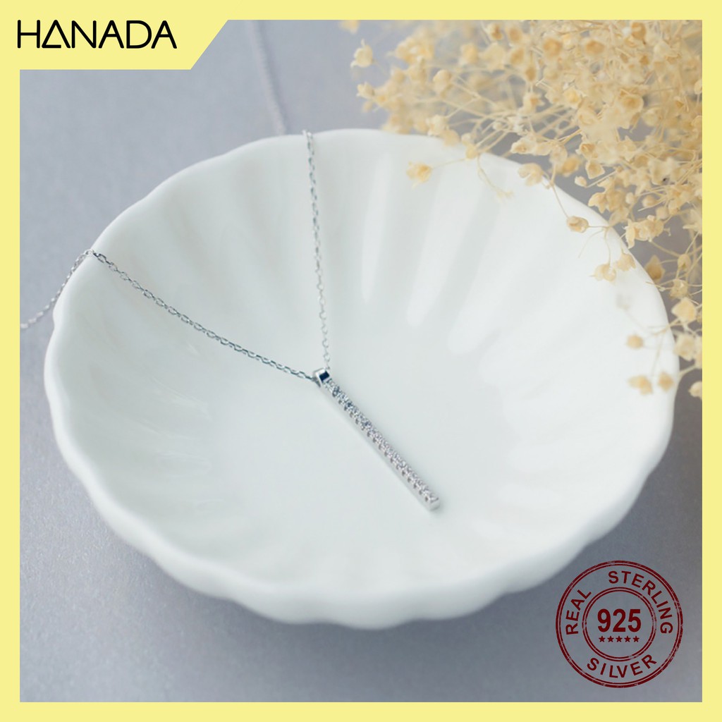 Dây Chuyền Bạc 925 Hanada N-2-B-0186 Thanh Cây Dính Đá